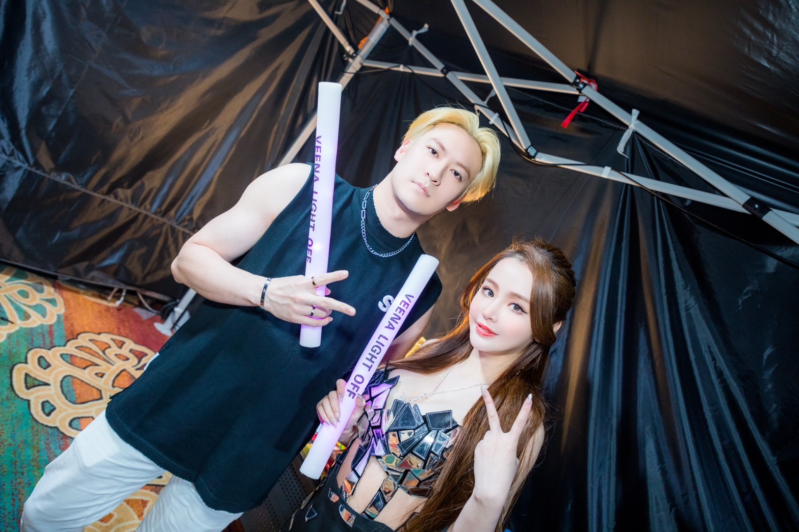 沈建宏日前和DJ Veena在澳門演出。（本人提供）