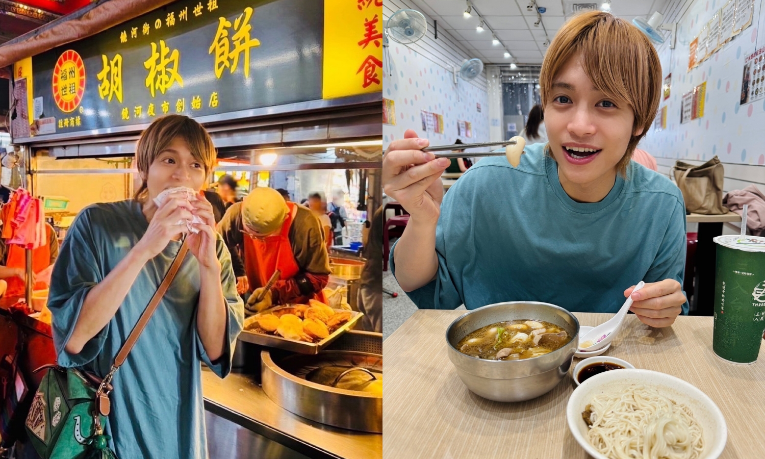 多次來台還出過旅遊書的中間淳太，推薦饒河夜市的胡椒餅和麻油雞、乾拌麵線。（翻攝中間淳太IG）