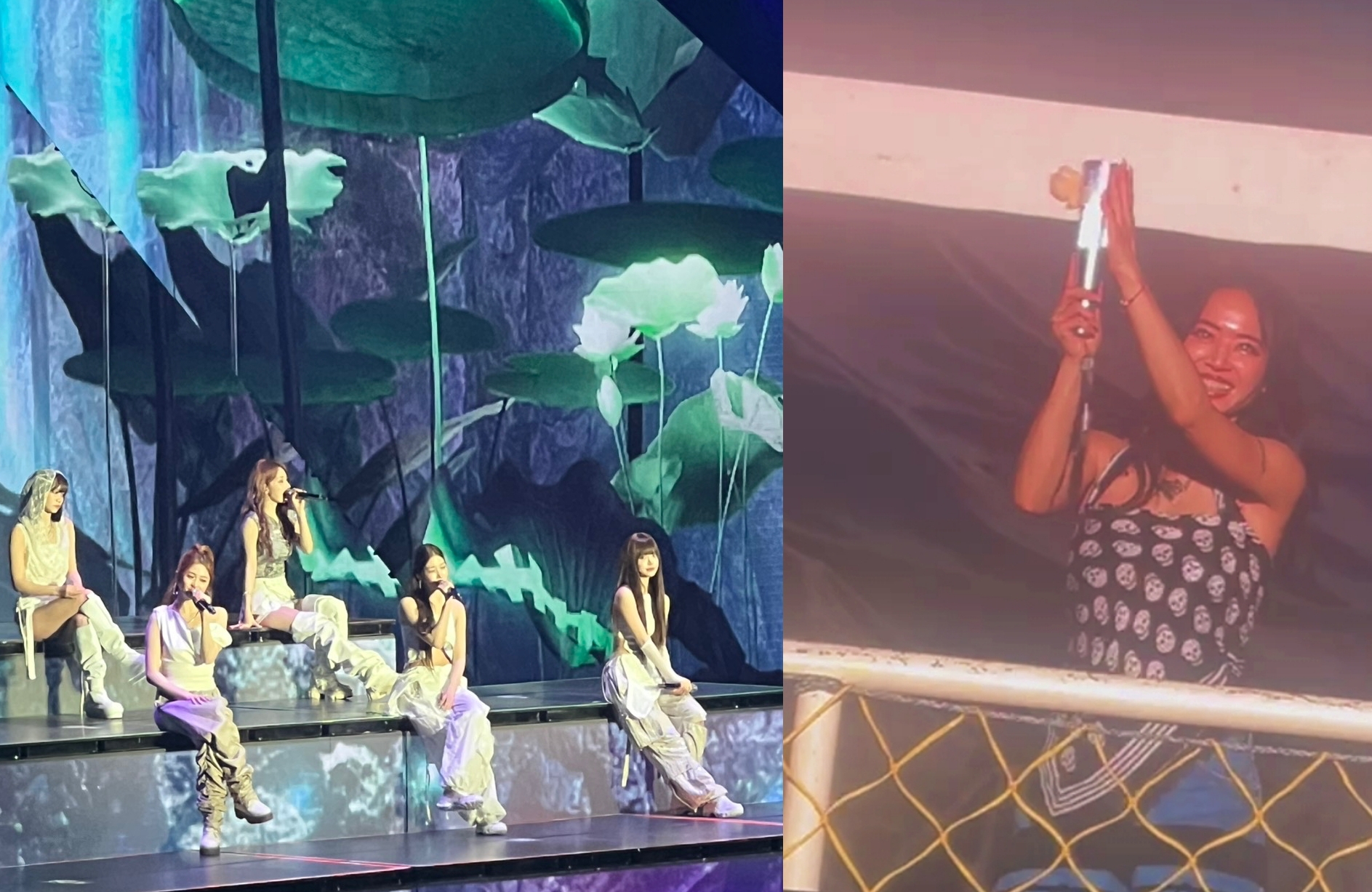 Jolin蔡依林今（19日）驚喜現身韓國女團LE SSERAFIM演唱會。（讀者提供）