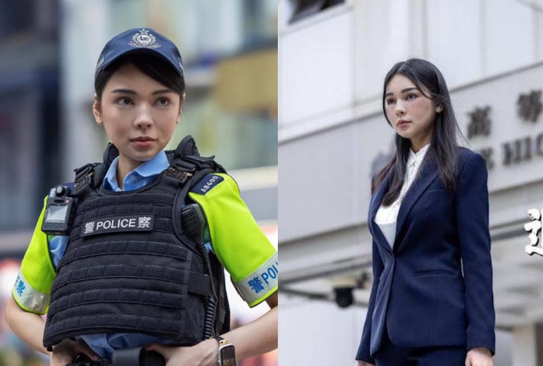 梁凱程曾在在尖沙咀執行勤務時,被網友封為香港超美女警。(翻攝香港警察臉書)