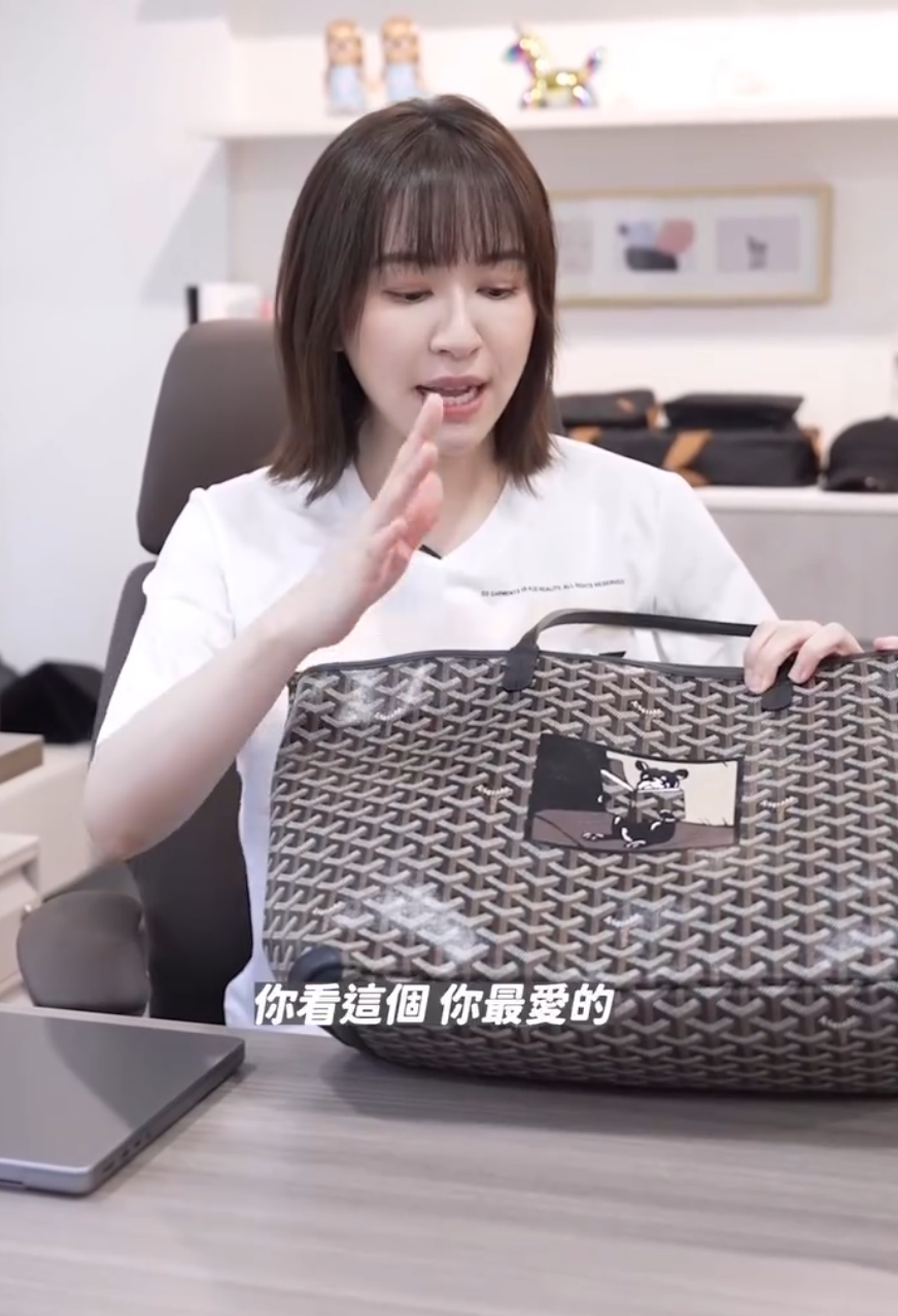 蔡依珊的生日禮物是Goyard大型托特包。(翻攝蔡依珊IG)