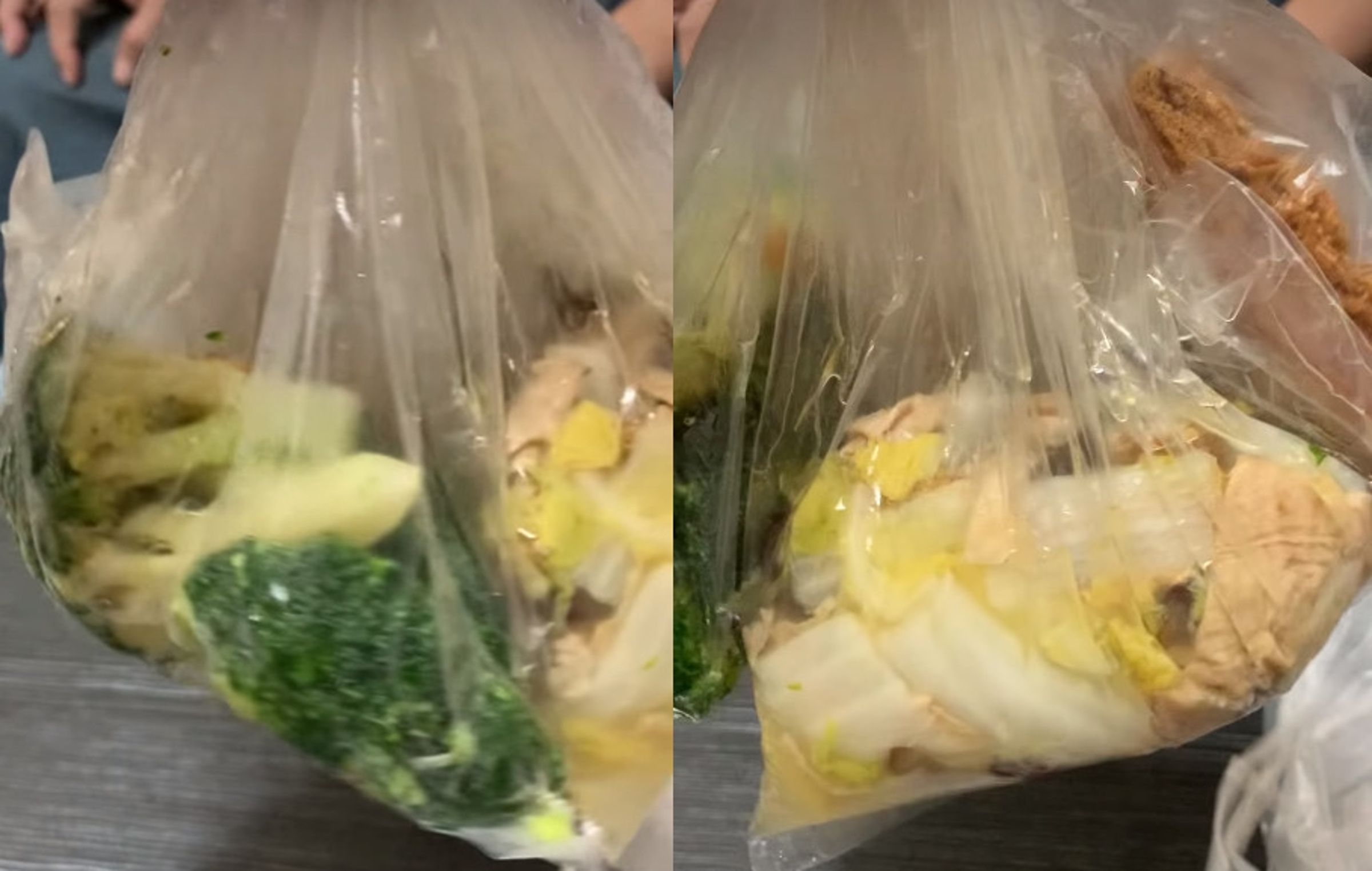 網友在市場攤販購買素食餐點,沒想到被收826元,讓她直呼太貴。(翻攝爆料公社)