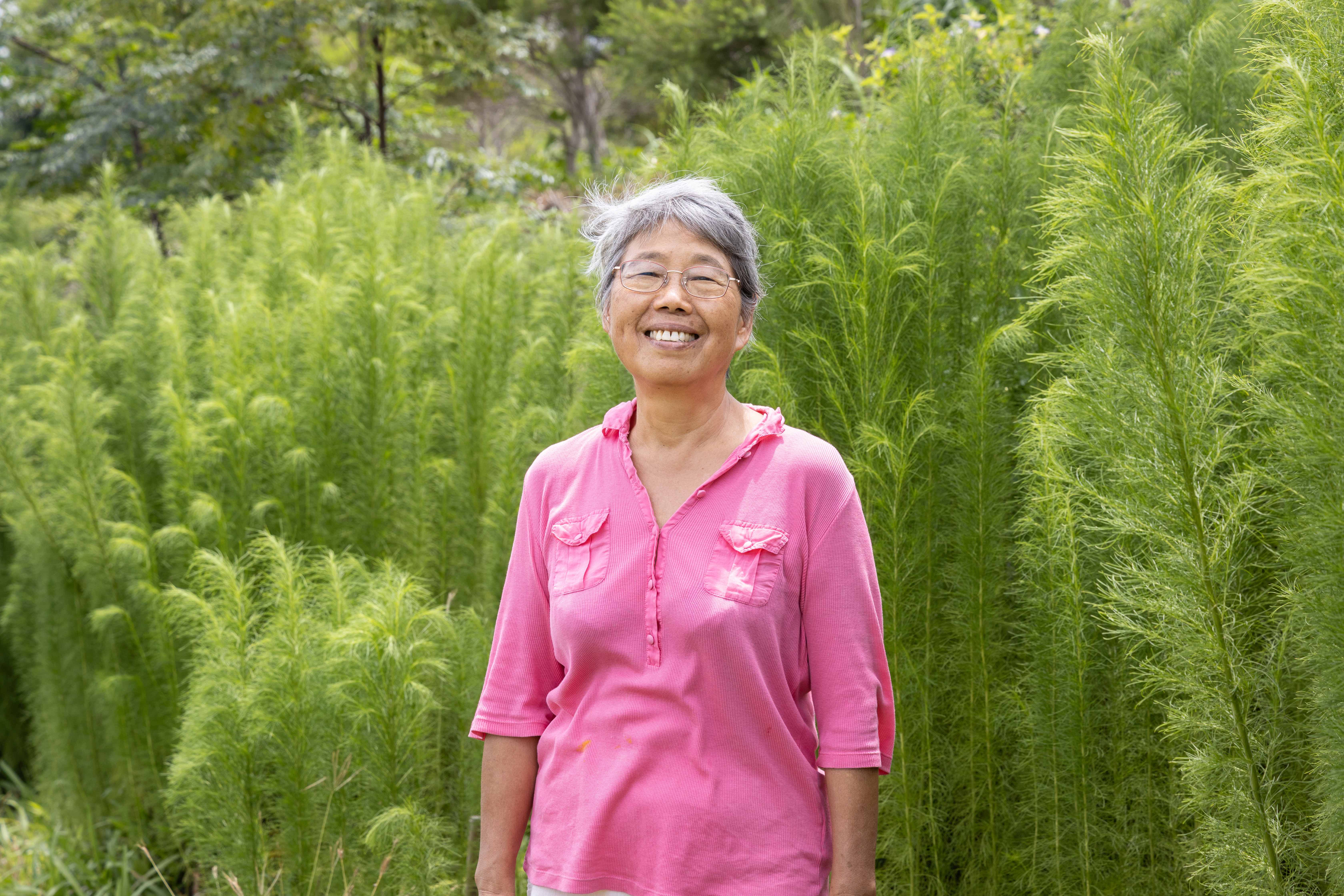 創辦人陶姊退休後移居都蘭，花了10多年整理土地，打造慢活蔬食空間。