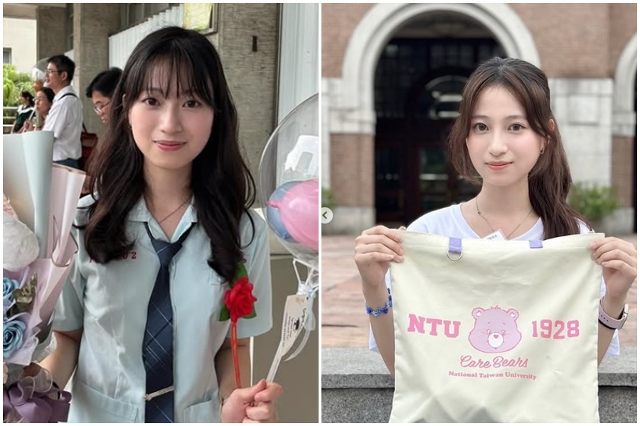 台中一中高姓女學霸花9天時間準備分科測驗，逆襲考回台大，掀起關注。（翻攝自吃貨台大IG／女同學IG）