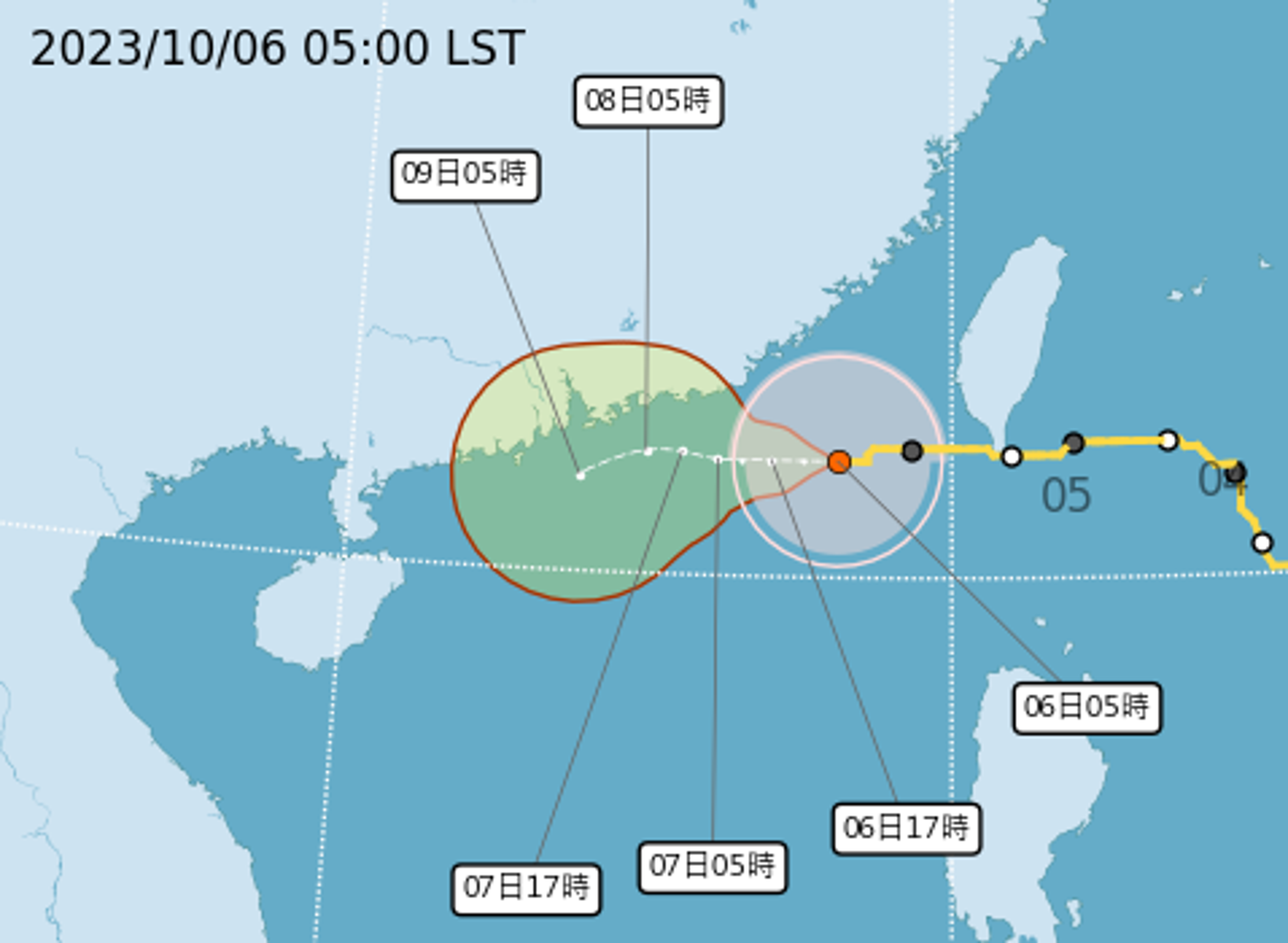 中央氣象署說明颱風資訊。(翻攝自中央氣象署)