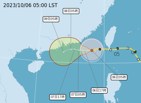 中央氣象署說明颱風資訊。(翻攝自中央氣象署)
