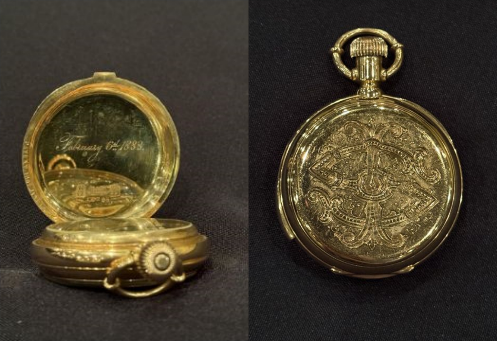 鐵達尼號罹難者相關物品近日拍賣，這只來自史特勞斯的黃金懷錶以破紀錄的178萬英鎊成交。（翻攝自Henry Aldridge & Son Ltd）