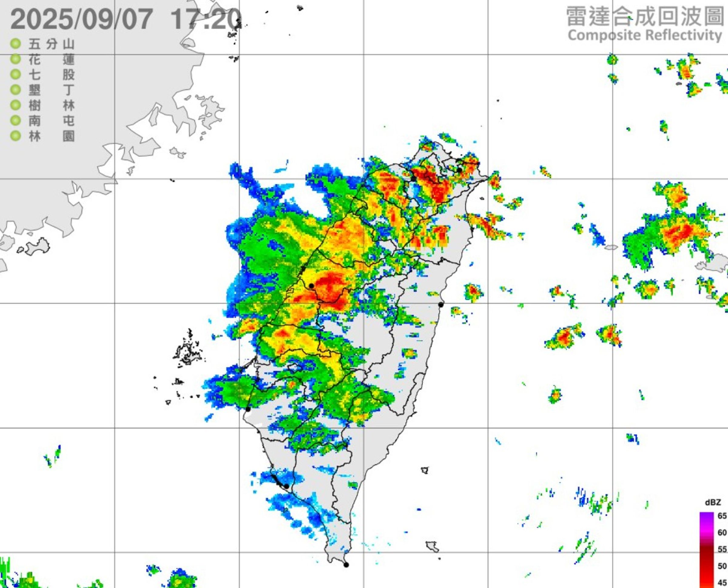 氣象署豪、大雨特報範圍擴及19縣市。（氣象署提供）