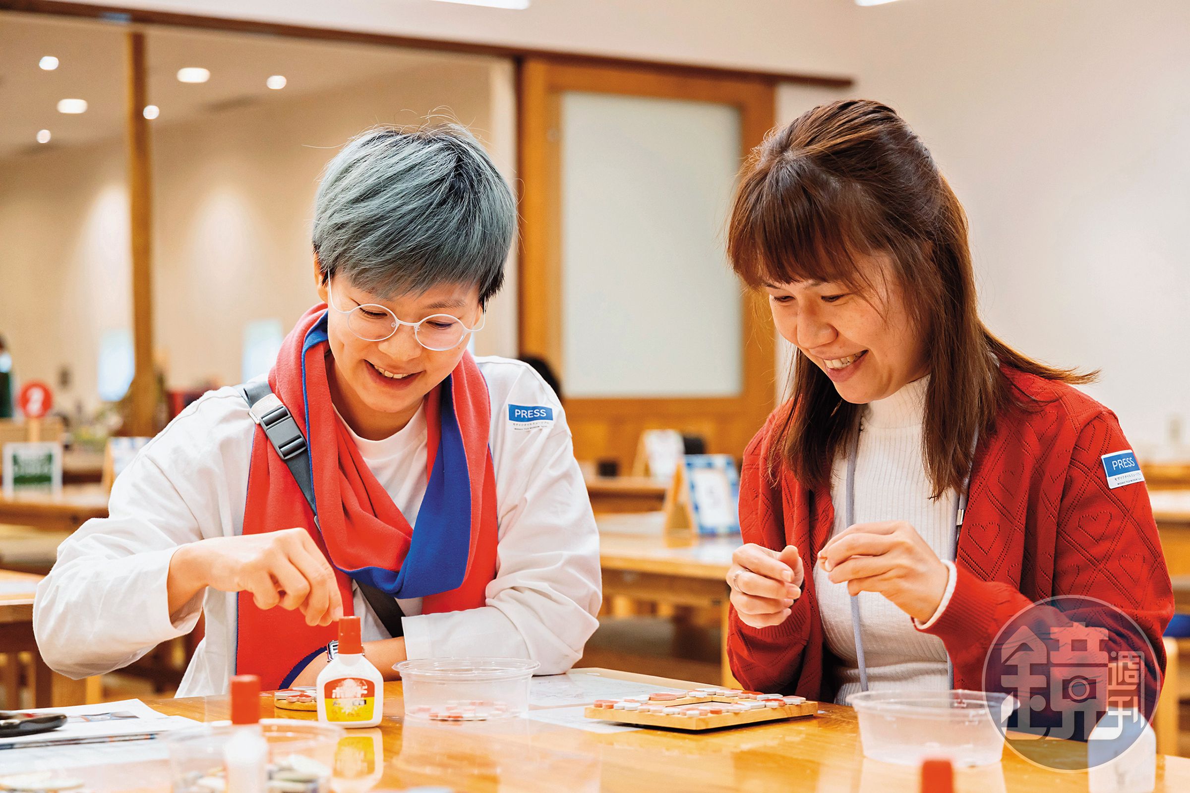 來到博物館前，可以事先預約參加馬賽克磁磚體驗工坊。