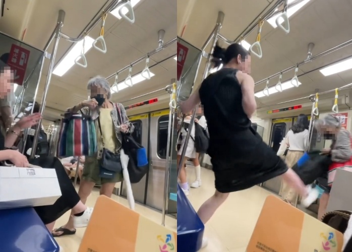 「白髮魔女」捷運逼座翻車，關於她是研究員身分的傳聞，中研院也出面澄清了。（翻攝自Threads@queen7_910）