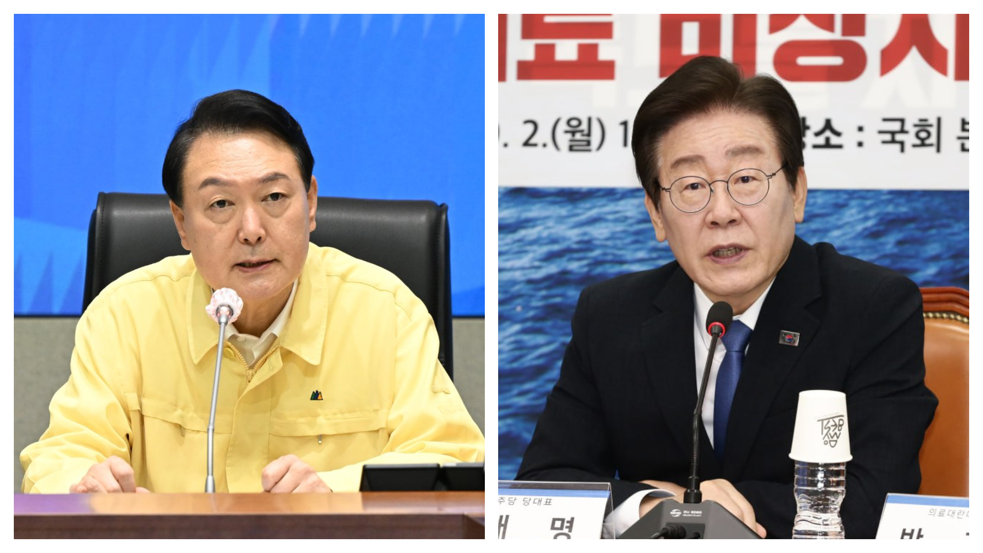 對於尹錫悅（左）彈劾案未通過，李在明（右）回應了。（翻攝自臉書＠이재명의 페이지、윤석열）