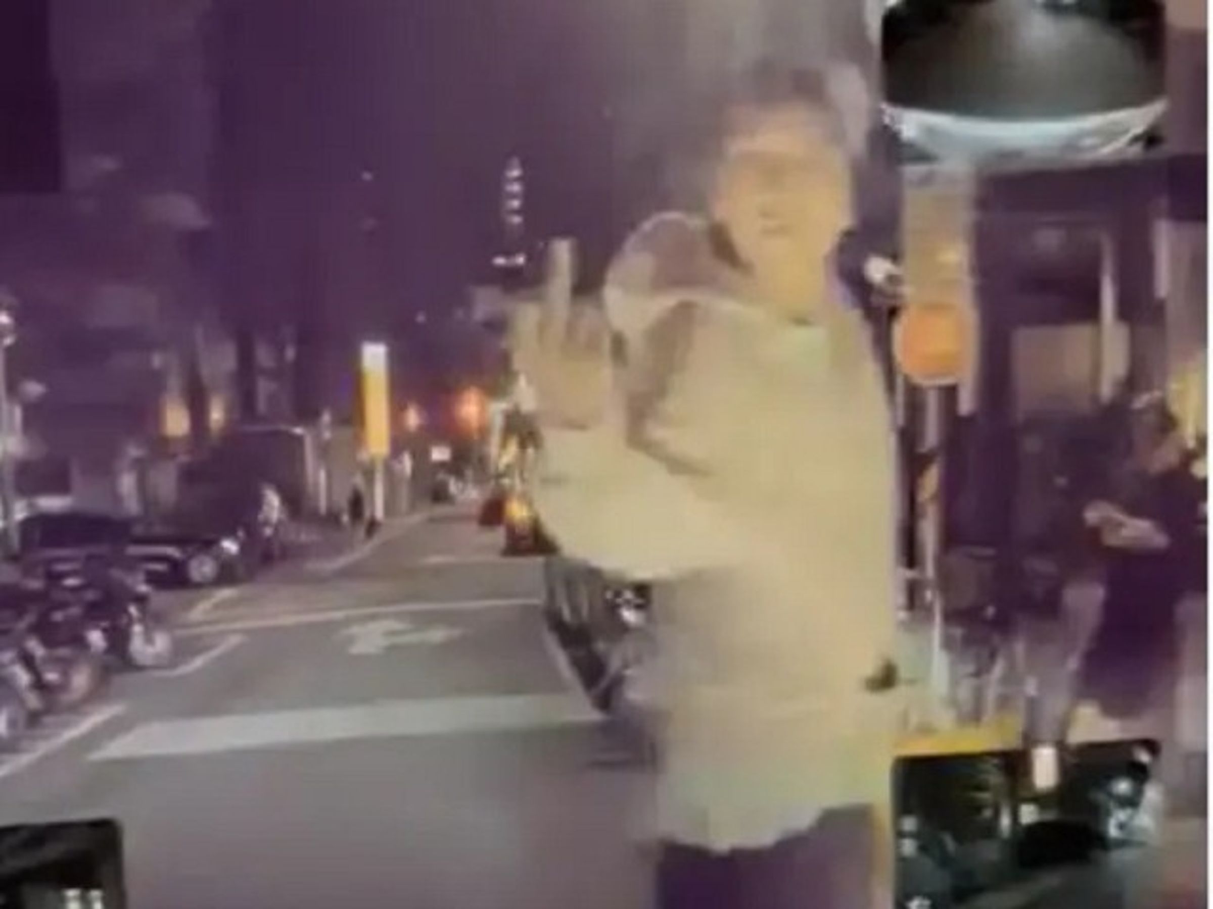 王大陸比中指,被行車紀錄器拍下。(翻自IG)