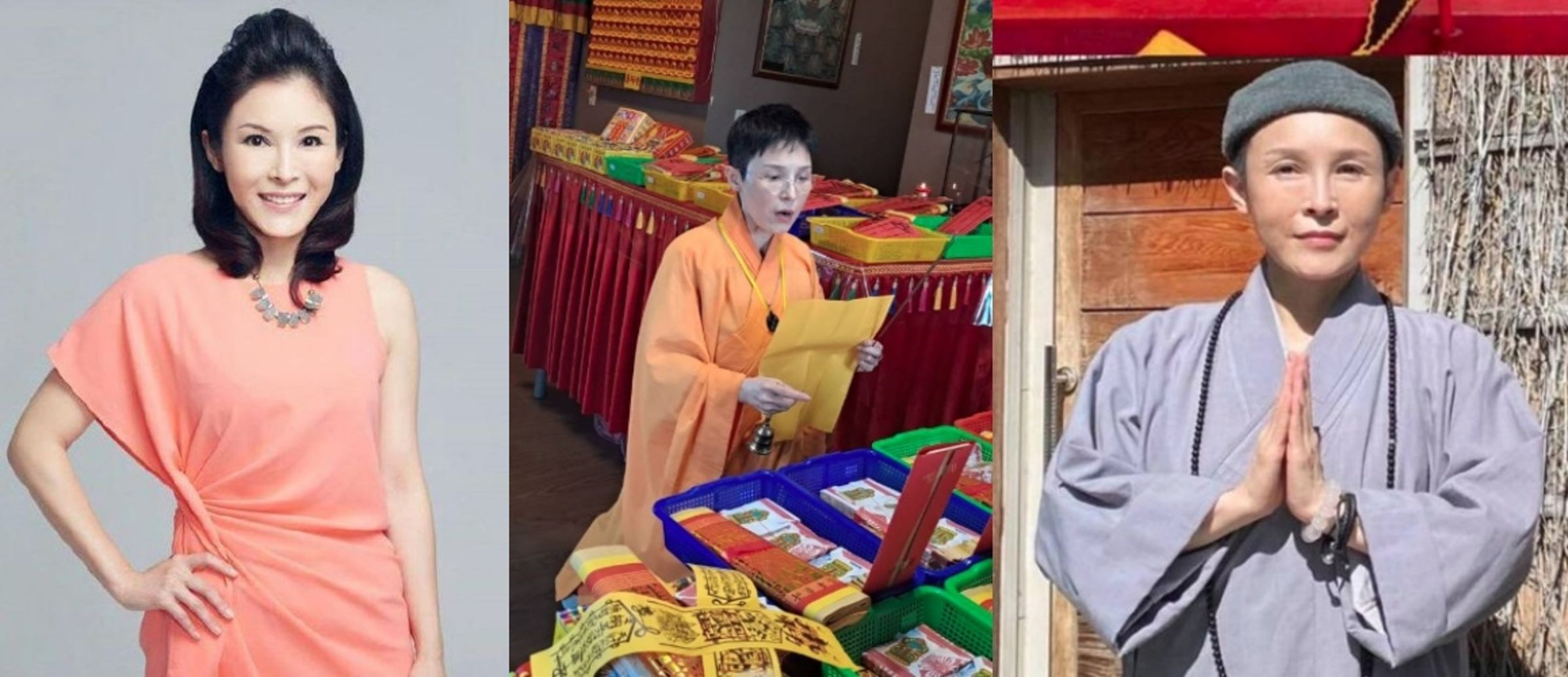  唐德惠目前以「子芸老師」「傳蓮法師」身分修行，唐德惠在鏡頭前談及過去為了兒子打認親官司的過往，數度哽咽落淚。（翻攝自臉書）
