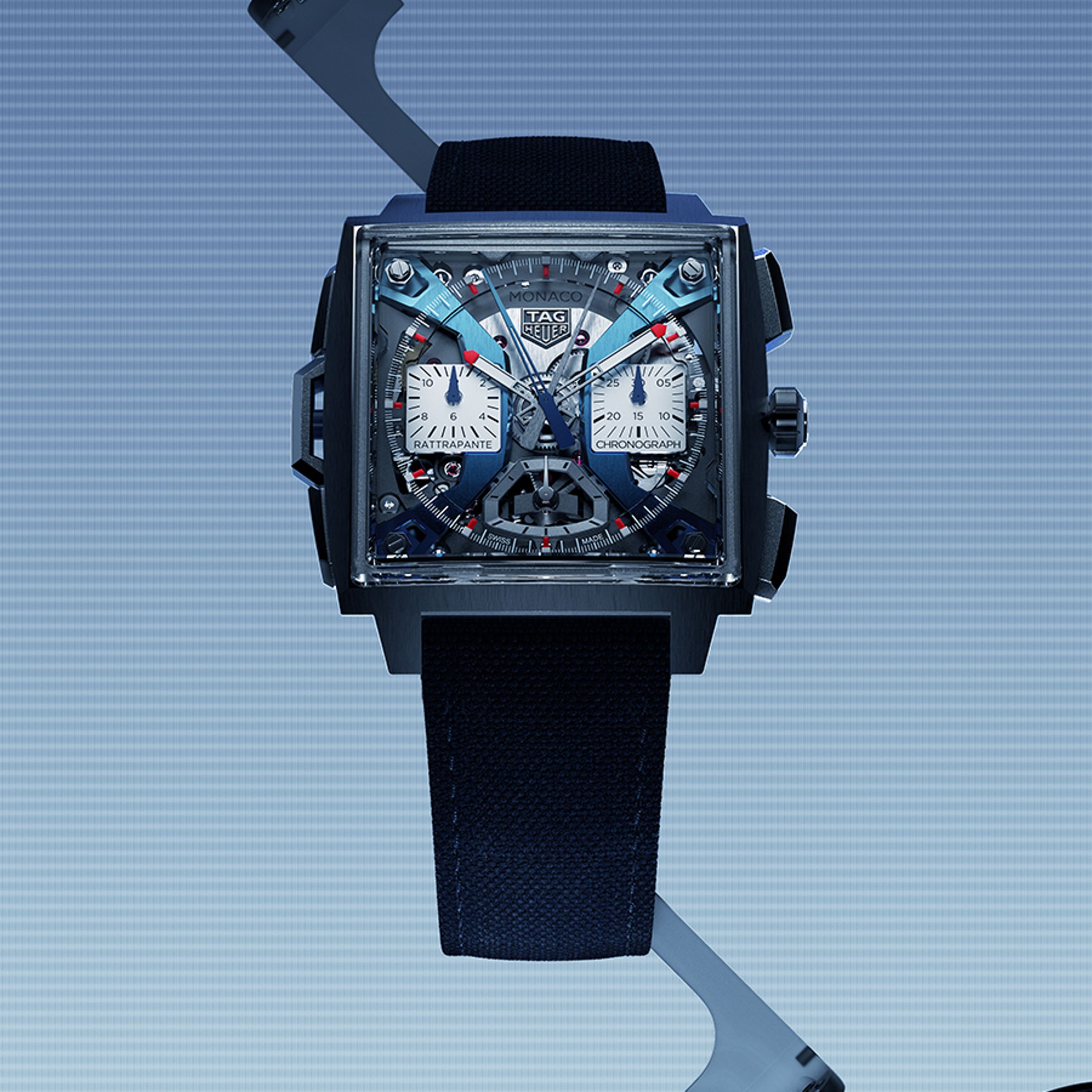 TAG HEUER Monaco Split-Seconds Chronograph|錶徑41mm/鈦金屬錶殼/時、分、小秒指示;雙追針計時碼錶功能/TH81-00自動上鍊機芯/防水30米/定價NT$4,543,000