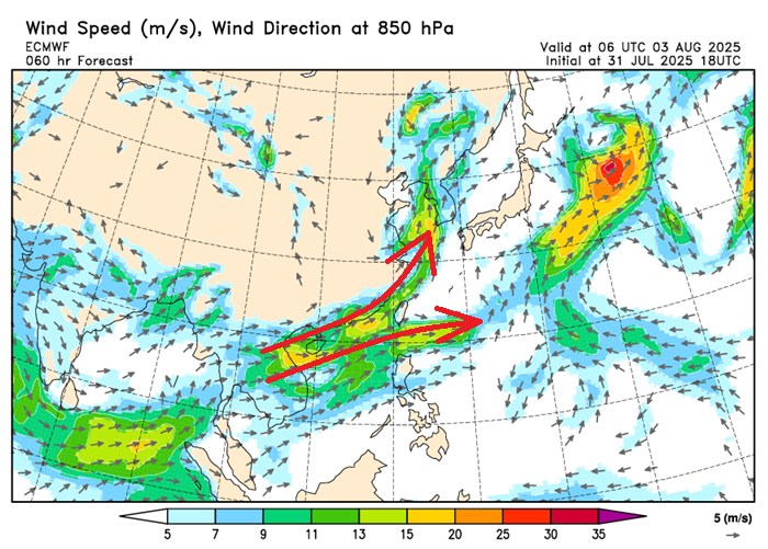 鄭明典貼一圖提醒，「中南部還是要先準備」。（翻攝自鄭明典臉書）