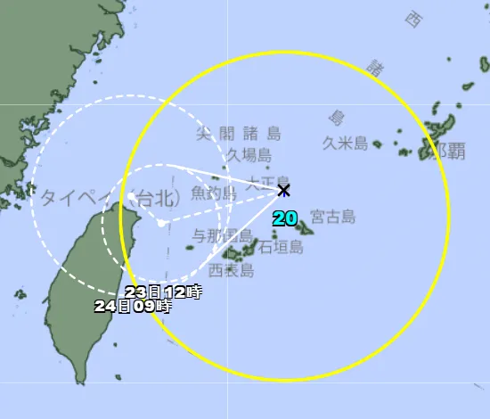 颱風「簡拉維」台灣旁邊生成。（翻攝日本氣象廳）