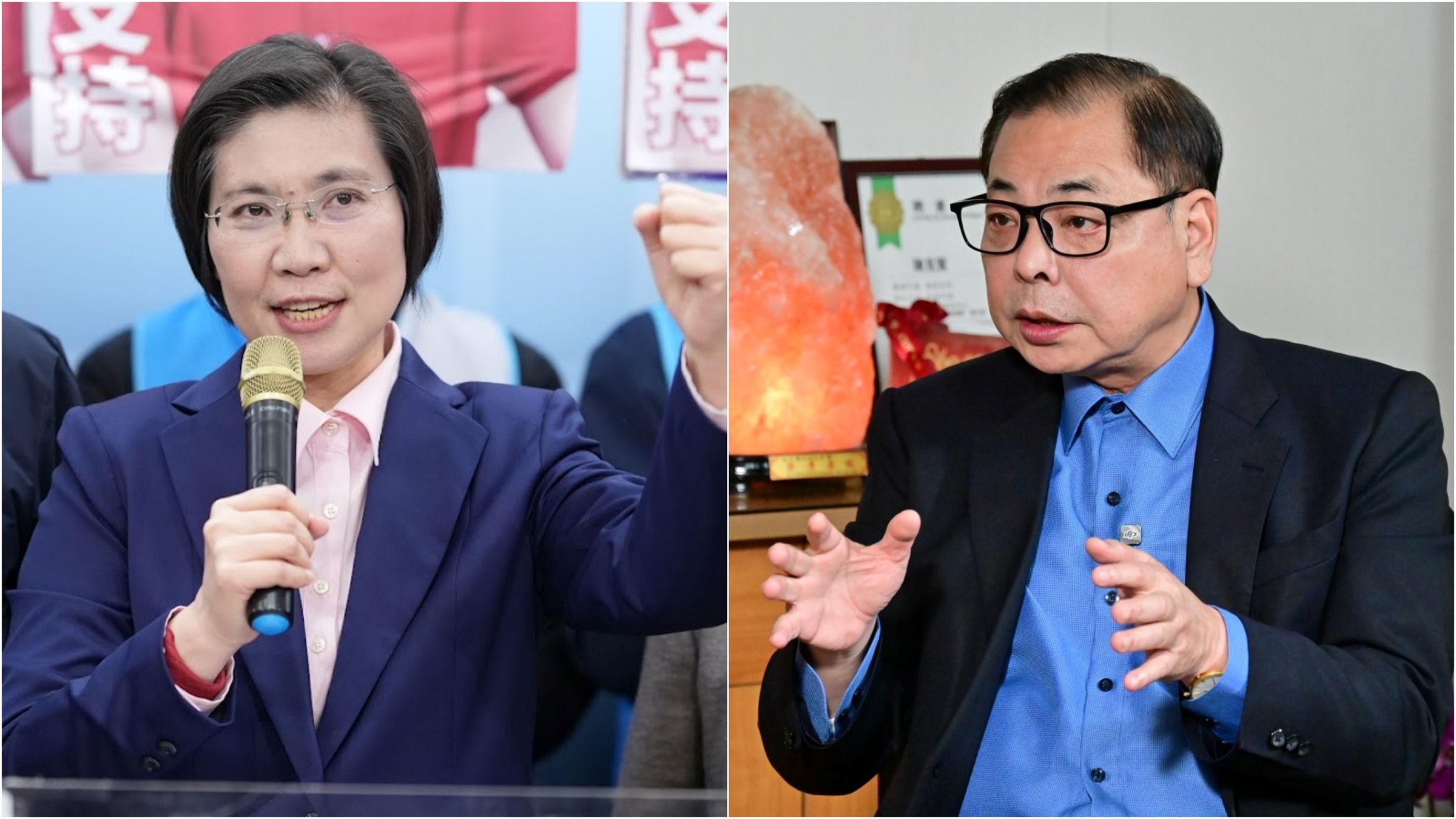 國民黨新竹縣長黨內初選競爭激烈，徐欣瑩（左）、陳見賢（右）互控對方沒資格。（合成圖；翻攝2人臉書）