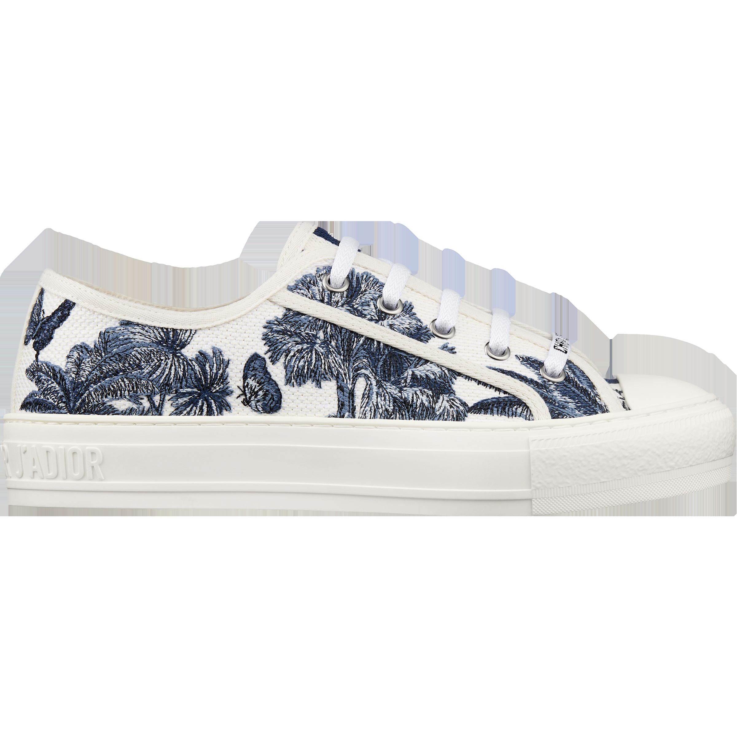 Walk'n' Dior白色與深藍色法式印花圖騰休閒鞋。NT$33,999（迪奧提供）