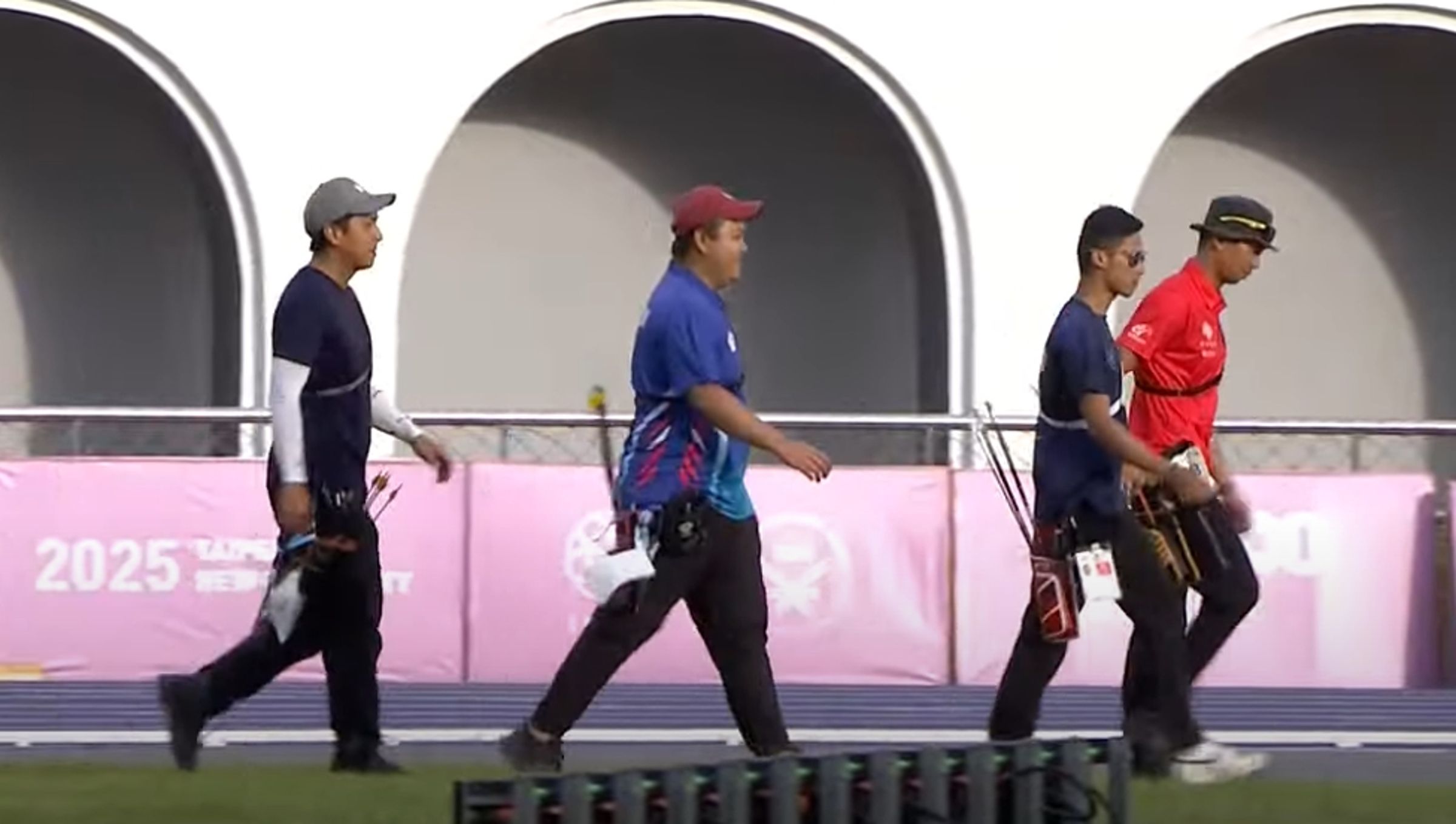 30+男子四強賽都是知名選手，左起田剛、陳信夫、余冠燐和魏均珩。（翻攝自2025雙北世界壯年運動會 YouTube）