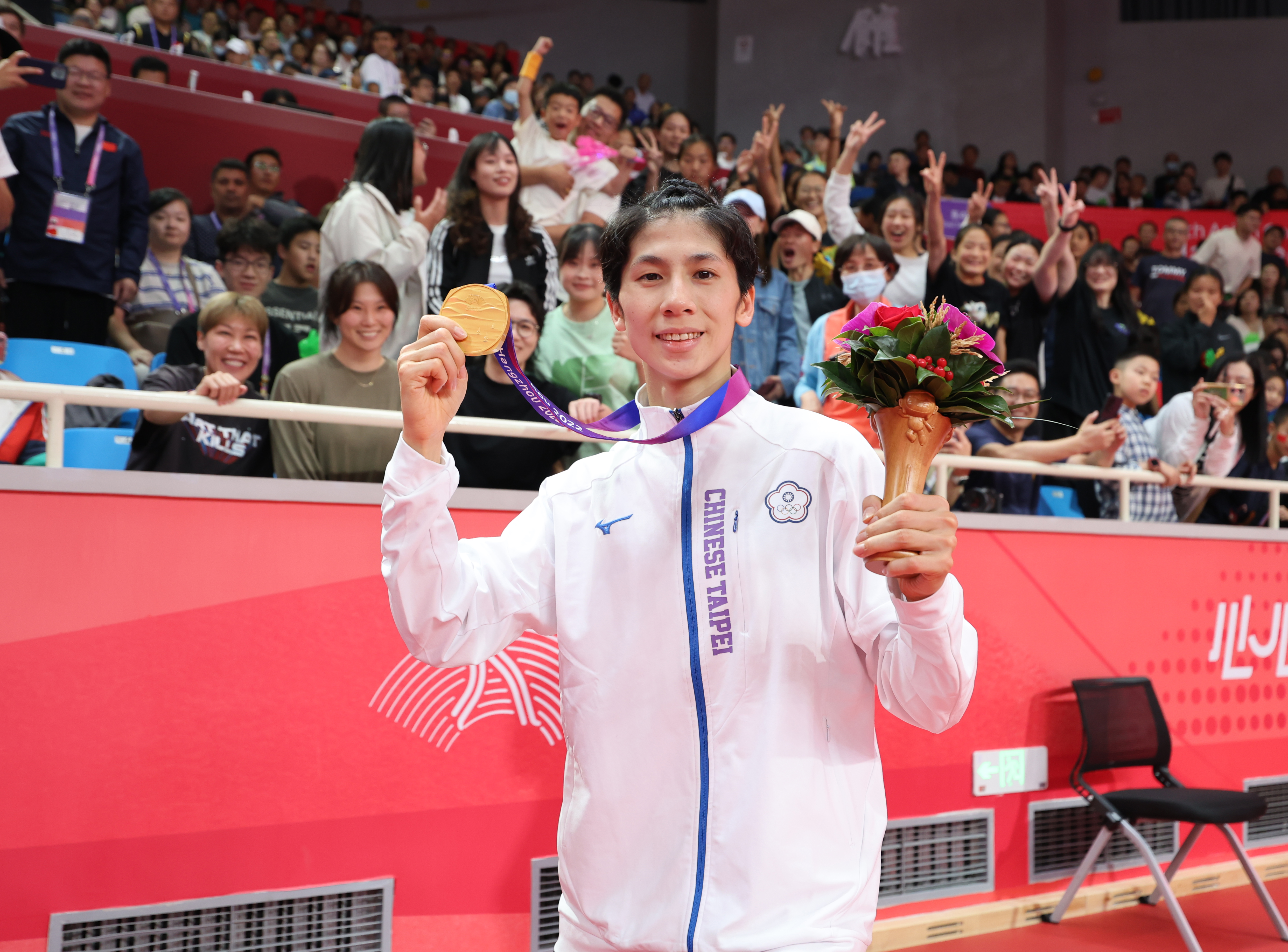 曾在亞運拿下金牌的林郁婷長相較不陰柔，因此遭懷疑是跨性別，質疑參賽資格。（中華奧會提供）